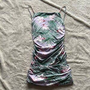 Revamped Floral Tropical Backless Dress Size Large